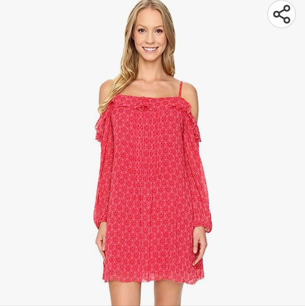 Sanctuary Ruffle Mini Dress Women's Size XS A-line Spaghetti Straps Red White